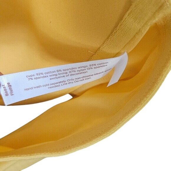 Cacique Cotton Boost Plunge Bra 46DDD Yellow With Rainbow Straps - Picture 4 of 6